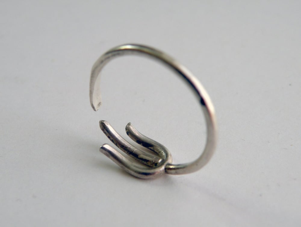Image of Silver Trident Ring (handmade by Zac Little)
