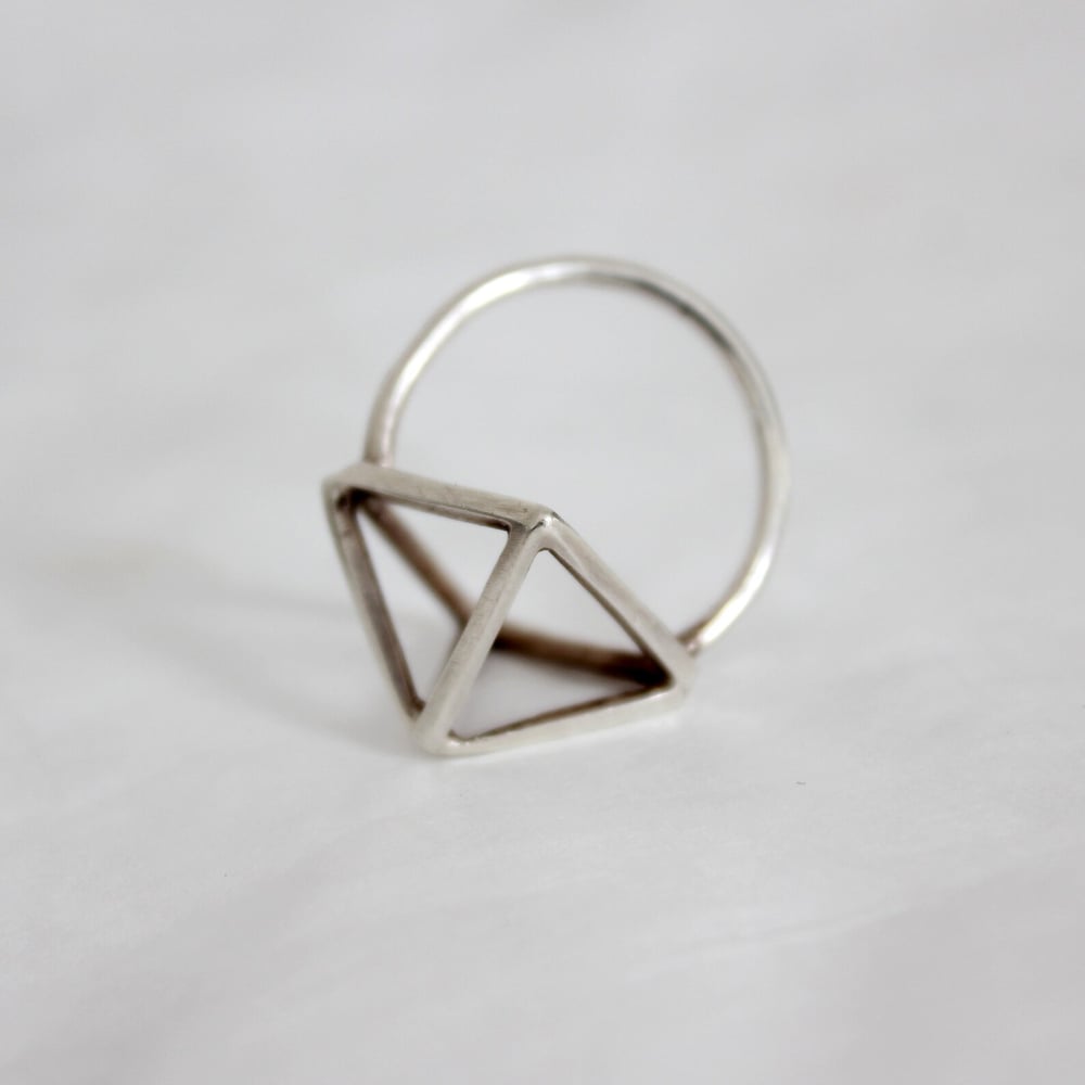 Image of Silver Pyramid Ring (handmade by Zac Little)