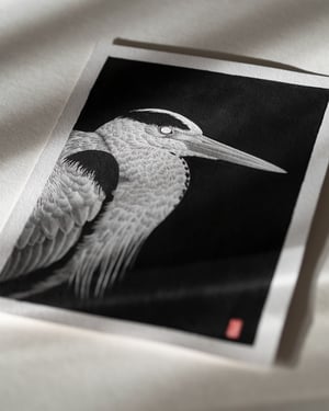 Image of Grey heron Original A5