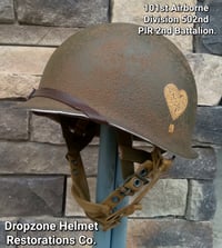 Image 5 of WWII M2 D-bale 101st Airborne 502nd PIR Helmet NCO Front Seam Westinghouse Paratrooper Liner.