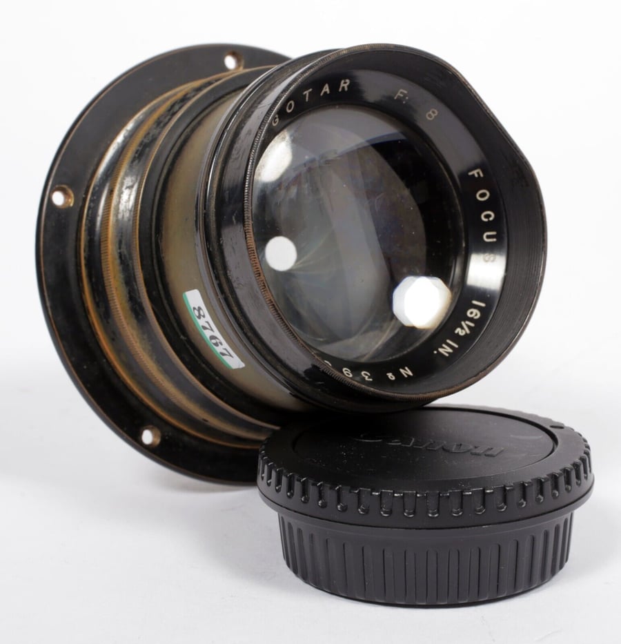 Image of Goerz Gotar 16.5" [420mm] F8 large format Lens in barrel #8767 covers 11X14