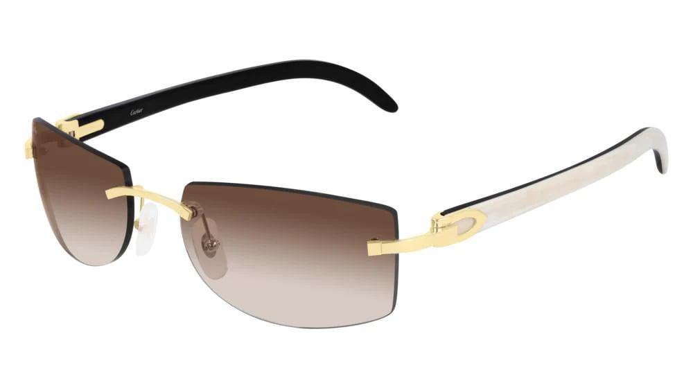 Image of WHITE & BLACK BUFFALO HORNS CARTIER SUNGLASSES 