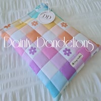 Image 1 of Quilted Book Sleeve - Rainbow Daisy