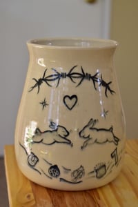 Image 1 of Bunny Lucky In Love Vase - A14 6.75" x 4.5"