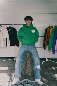 Image 4 of Fusion Zip Perfect Hoodie - Electric green