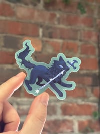 Image 1 of wolf sword sticker