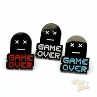 Image 1 of Glow In The Dark Game Over Enamel Pin