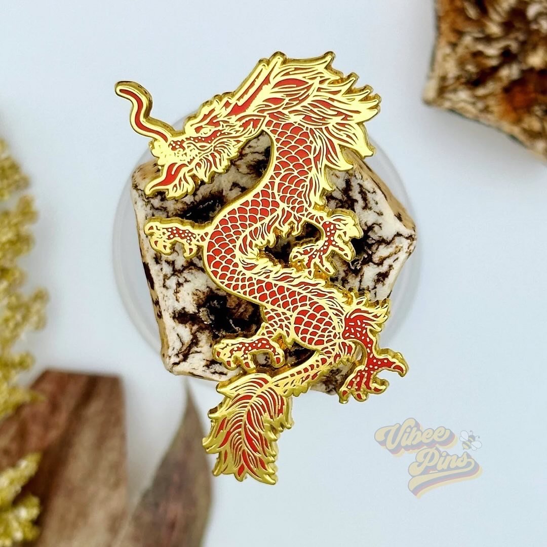 Red Dragon Enamel Pin | VibeePins