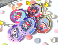 Image 3 of PREORDERS Helluva Boss Tamagotchis Acrylic Shaker Keychains