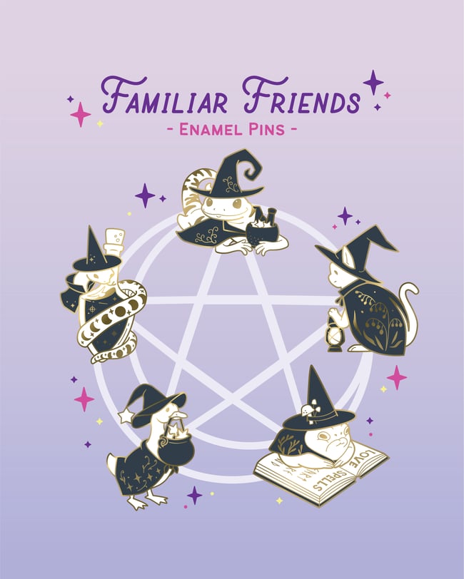 Familiar Friends Enamel Pins