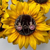 Pink Spider Earrings