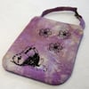 Butterfly and Flowers mauve - phone utility purse