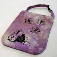 Image 2 of Butterfly and Flowers mauve - phone utility purse