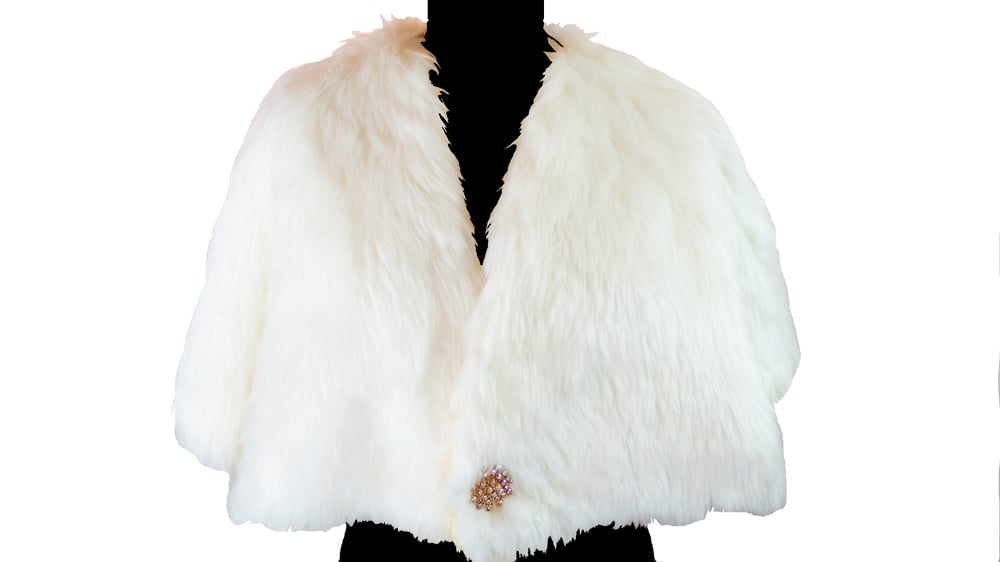 Image of White Rabbit Fur Bolero