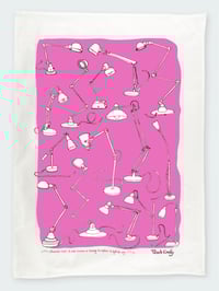 Image 1 of Dish Towel / Tea Towel - Vintage Lamps - 'To Illuminate'