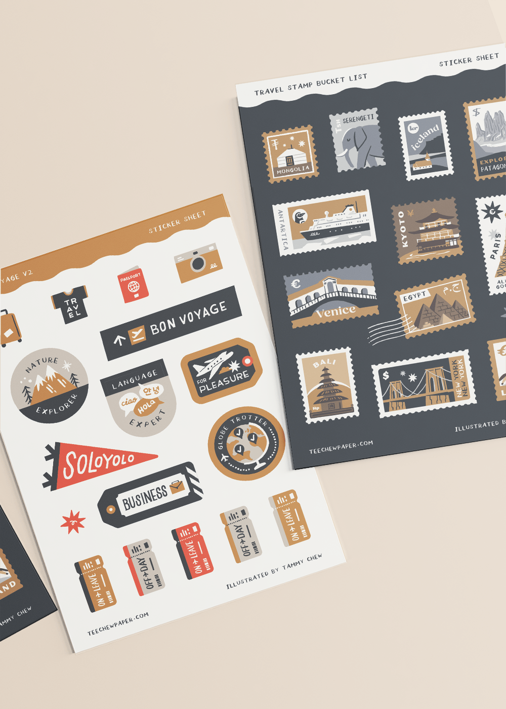 Image of Travel Theme Sticker Sheets