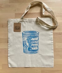 Image 1 of NYC Coffee Cup Canvas Tote-Limited Run Block Print 