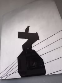 Image 4 of Bird on a Sign Original