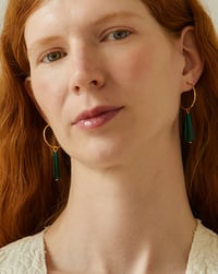 Image 2 of Pendientes Aro M Esmeralda 