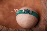 Image 4 of Newborn romper with lace green