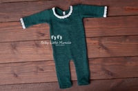 Image 2 of Newborn romper with lace green