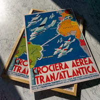 Image 1 of Crociera Aerea Transatlantica Italia-Brasile Vintage Poster