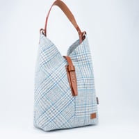 Image 2 of Oban Blue Check Tote Bag