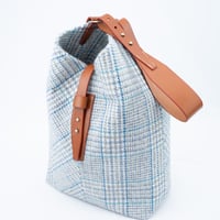 Image 4 of Oban Blue Check Tote Bag