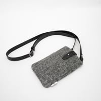 Image 1 of Black Herringbone Uig Crossbody Bag 