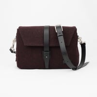 Image 1 of Burgundy Herringbone Boisdale Messenger Bag