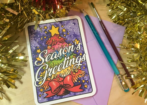 Image of Rainbow Christmas Tree - Card