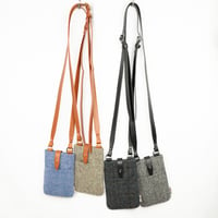 Image 4 of Blue Herringbone Uig Crossbody Bag