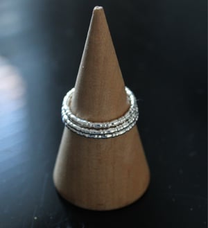 Image of Silver Bobble & Rectangle Rings 