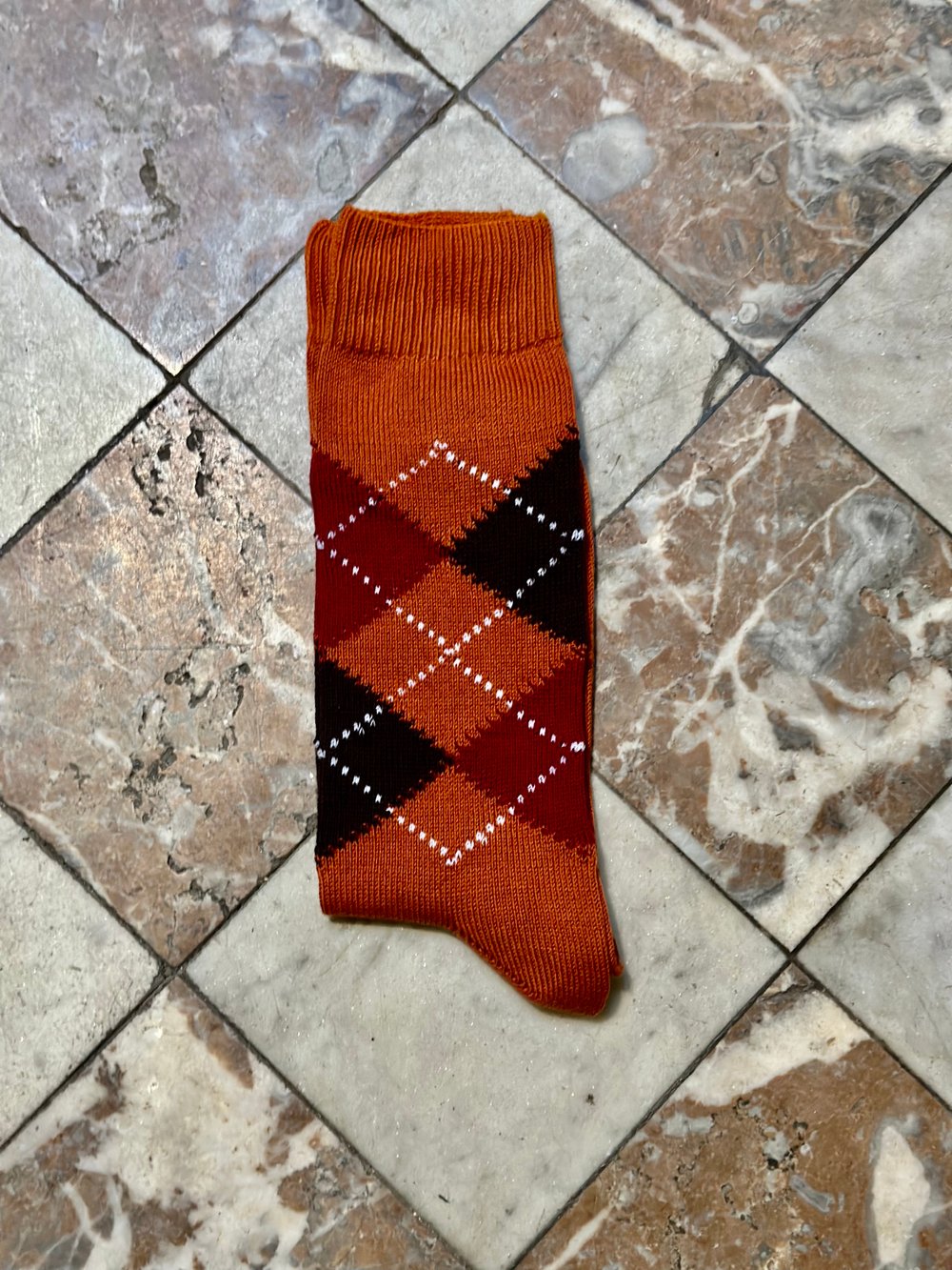 THE ARGYLE SOCK (Burnt Orange) 