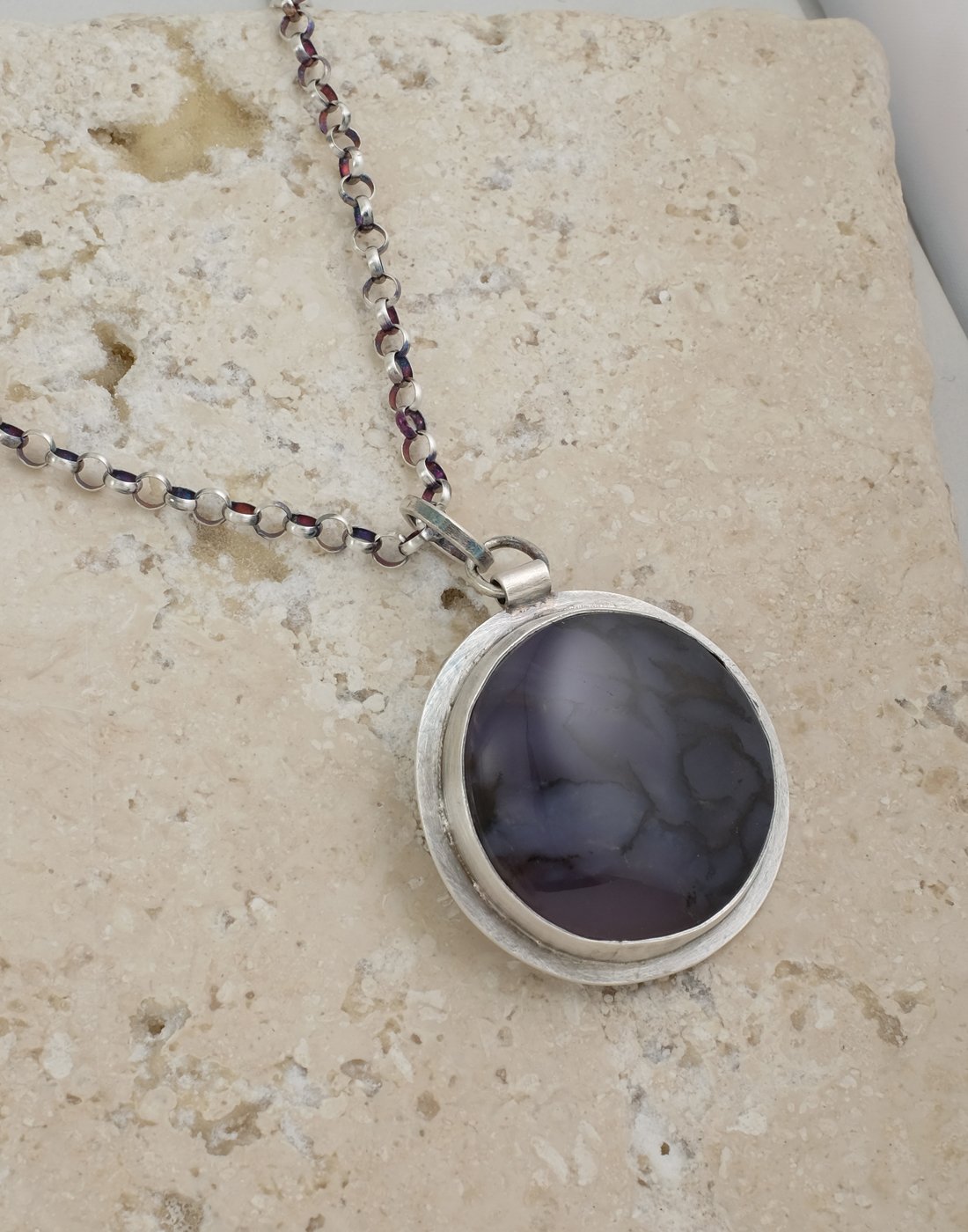 Image of Amethyst Sage, Dendritic Agate, Sterling Necklace