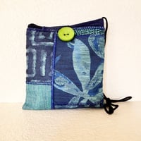 Image 2 of Collage Art Purse - blue floral, tweeds, modern abstract