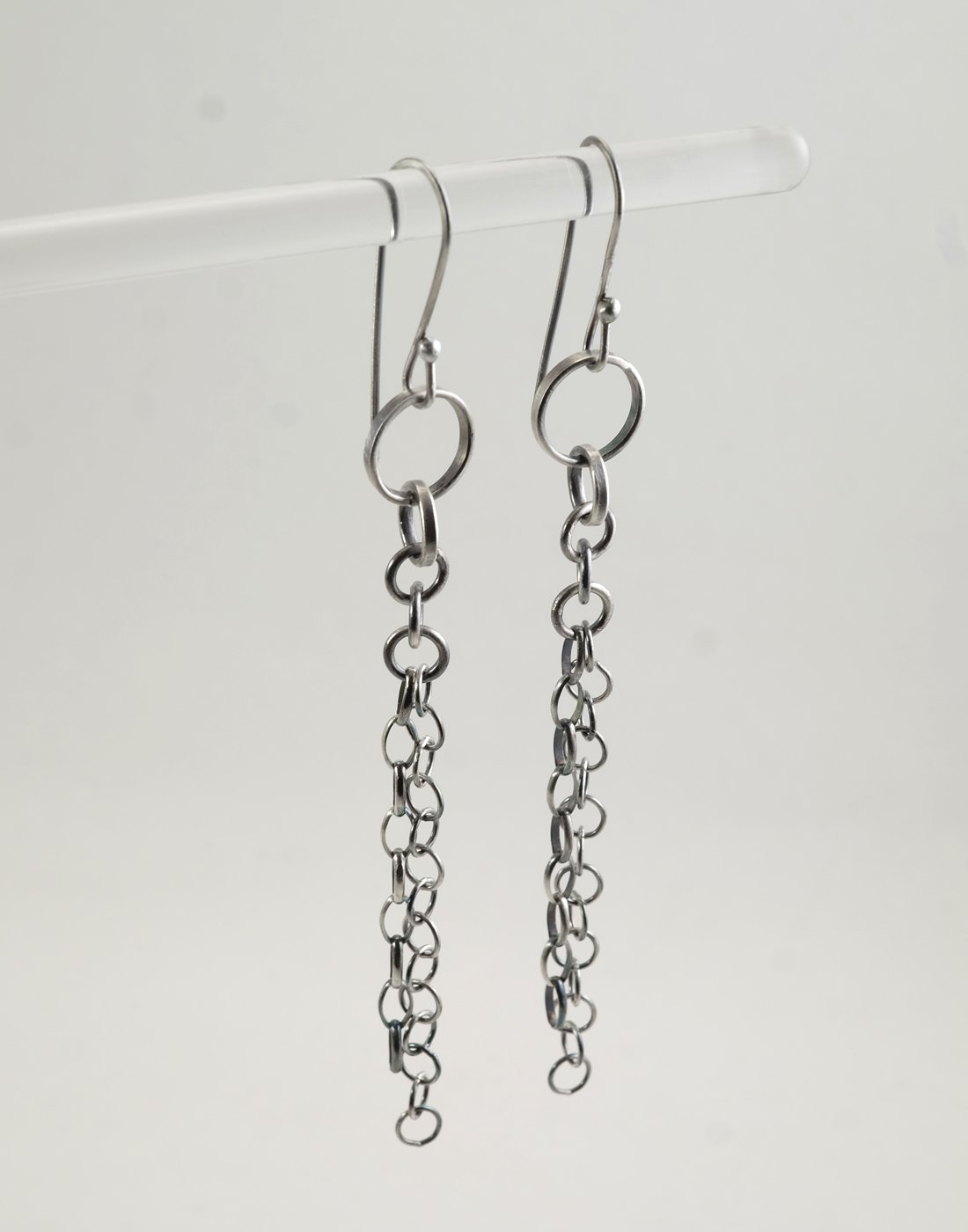 Image of Dangly Chain Sterling Silver Earrings