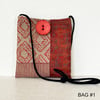 Collage Art Purse - red and deep orange modern abstract and diamond pattern