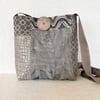 Collage Art Purse - silvery taupes