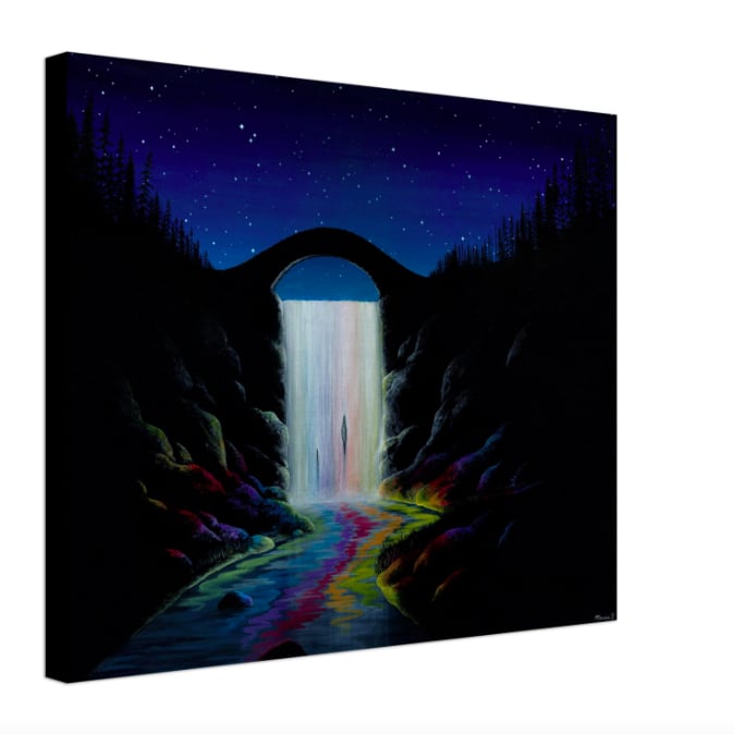 "Painted Nature: Waterfall" Print