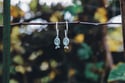 Kyanite leaf hoop earrings 