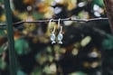 Kyanite leaf hoop earrings 