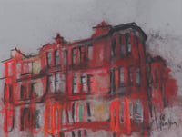 Tenement,  Mount Stuart Street - Soft Pastels and Charcoal on Card 