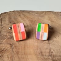 Image of stripy cuff links inspired by 'Op Art'