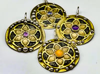 Amethyst Seed of Life Pendant, Sterling & Brass Mixed Metals
