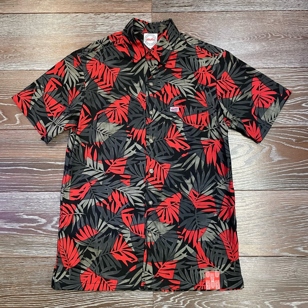 Image of La'au Pama Black Red Aloha Shirt 