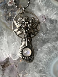 Image 2 of Hunka Sterling & Faceted Moonstone Bouquet Necklace