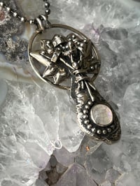 Image 3 of Hunka Sterling & Faceted Moonstone Bouquet Necklace