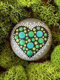 Blue/Green Lace Heart Stones