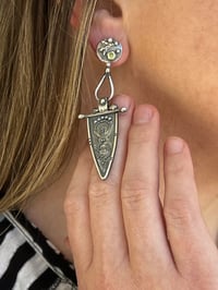 Image 1 of Evergreen ~ Sterling Silver & Peridot Convertible Earrings! 2 Earrings in 1!